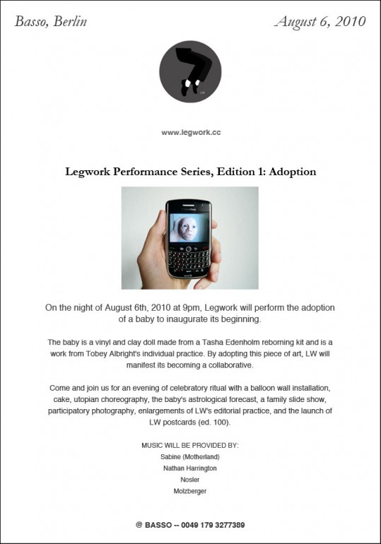 Legwork » Legwork Performance Series, Edition 1 Adoption